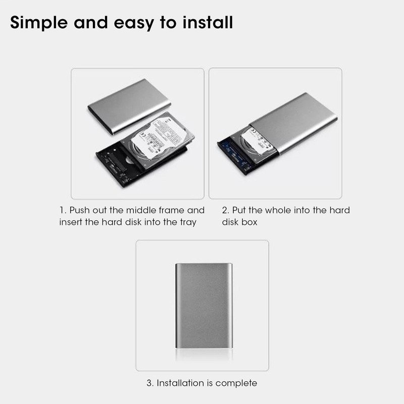 Hard Drive Enclosure 2.5in USB3.0 Disk Protection Box Mobile Case