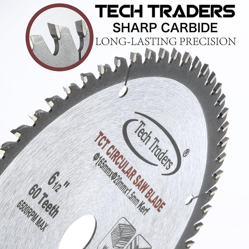 Tech Traders TCT Circular Wood Saw Blade 165mm x 20mm