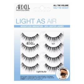 Ardell Light As Air 521 Lashes - Lightweight Natural False Eyelashes, Soft and Comfortable, 4 Pairs