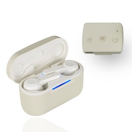 Bluetooth Hearing Aids Rechargeable with Noise Cancelling, Hearing Amplifier for Seniors, Ideal for TV Listening, Includes Remote Microphone, Digital Hearing Aid, White