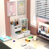 Hggzeg Desk Organiser with Drawer, Multi-Purpose Pen Holder, Stationery Desk