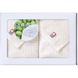 Nippon Utensil TNI0803092 Hand Towel, Beige (2 x Hand Towels), Natural Island Imabari Olive Scrub