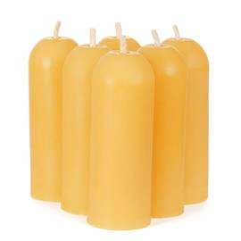 DEYBBY Beeswax Small Pillar Candles 6 Pack