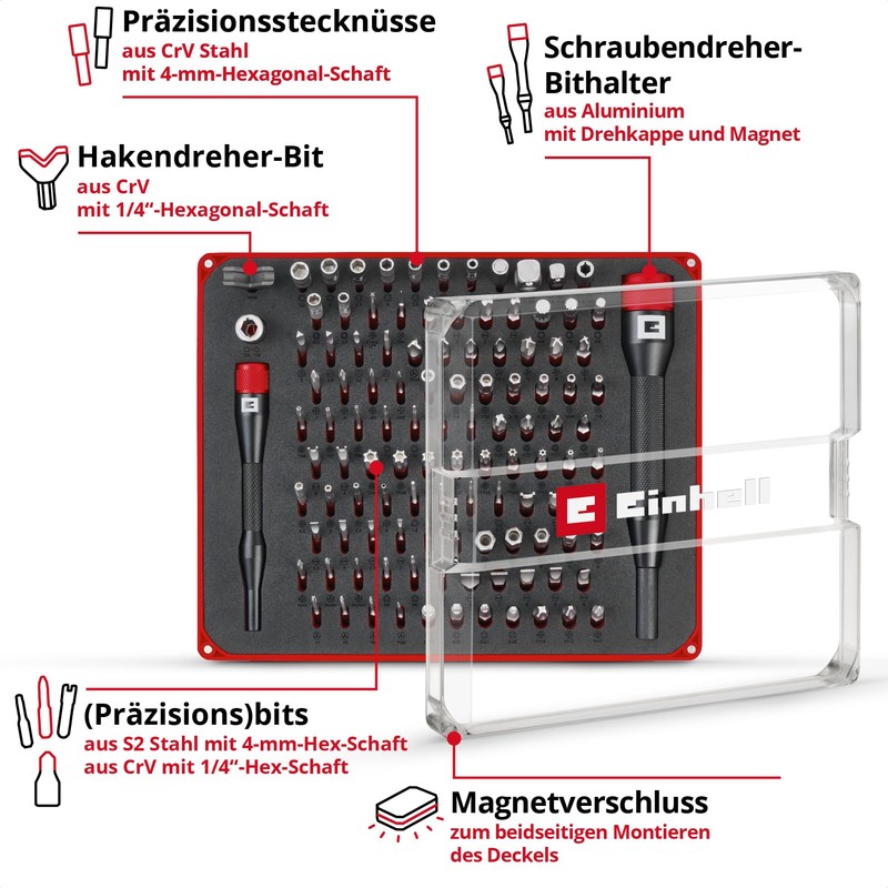 Original Einhell 114-Piece Precision and Electronics Repair Kit (Precision Bits,