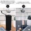 HINATAA Crystal Water Bottle, Removable Healing Natural Quartz Water Bottle,