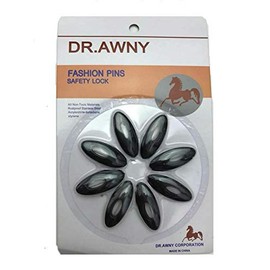 8pc SNAG FREE BLACK SAFETY PINS HIJAB SCARF TAILOR PIN BROOCH