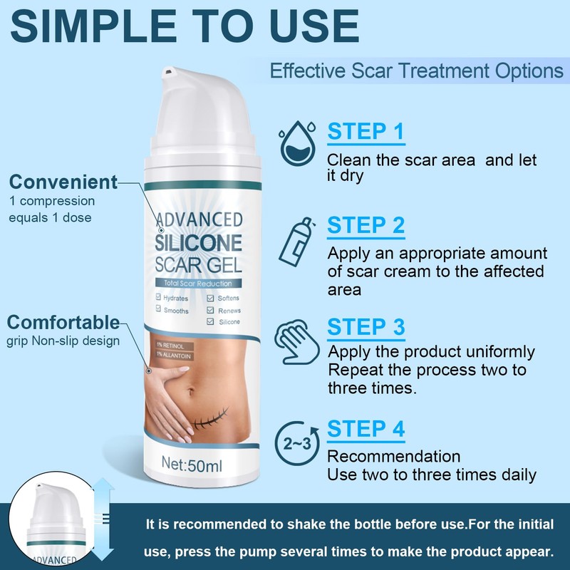 Mitgary Advanced Scar Gel, Silicone Scar Gel, Treats Old and