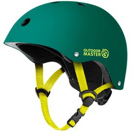 OutdoorMaster Kids Skateboard Cycling Helmet-Certified Adjustable Multi-Sports Helmet with Removable Liners for Skateboarding Skating Scooter (Deep Green, Small: 46-52cm / 18.1"-20.5")
