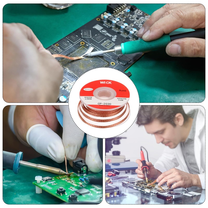 sourcing map Solder Wick Braid No-Clean Desoldering Wick Braid 0.08