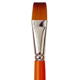 Raphael Kaerell Synthetic Short Handle Watercolor Brush, Flat, 2