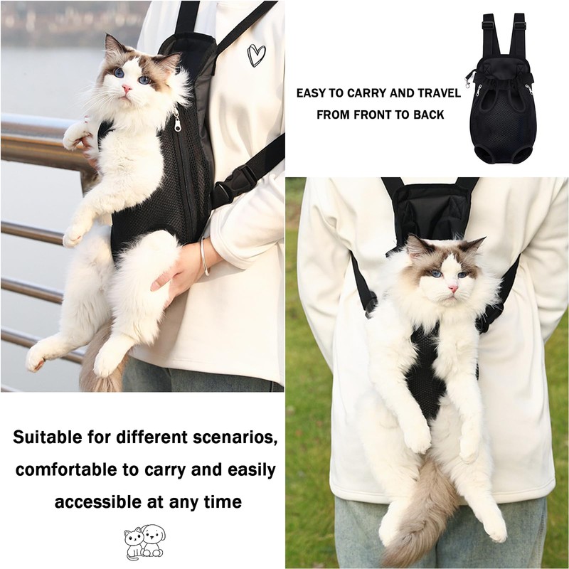 Pet Carrier Backpack,Adjustable Neck Circumference and Front Carriers,Widened Shoulder Strap,Adapt