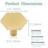 6 Pack Gold Hexagon Cabinet Knob Dresser Knobs 1.2" Diameter