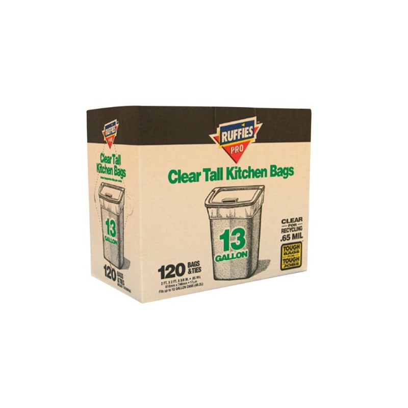 Ruffies Pro 13 gal. Tall Kitchen Bags Wing Ties 120