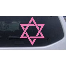 Pink 10in X 8.6in - Star of David Christian Car Window Wall Laptop Decal Sticker