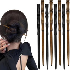 Taicols 8 Wooden Hair Sticks, Bamboo Shaped Hair Frame, Women's Hair Sticks, Chinese Women's Long Hair Bamboo Knot Hair Sticks(2 Colors)