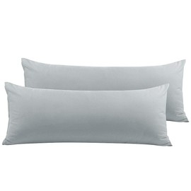 PiccoCasa 2 Packs Body Pillow Cover, Soft 100% Brushed Microfiber Body Pillow Pillowcase, Body Pillow Cases with Zipper Closure for Long Pillows Light Grey 50 x 140cm/ 4ft. 6in