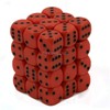 DND Dice Set-Chessex D&D Dice-12mm Opaque Orange and Black Plastic