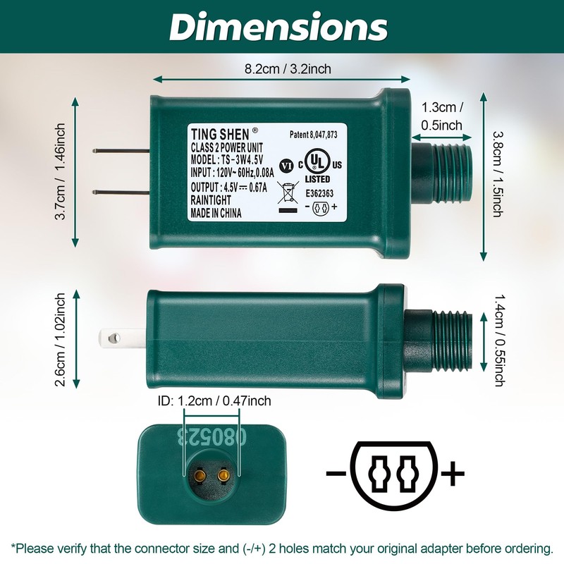 Enhon 4.5V 3W LED Power Supply, TS-3W4.5V UL Listed LED