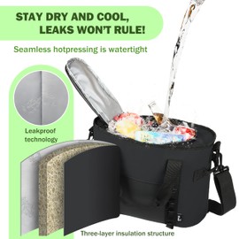 Tirrinia Camping Cooler Bag - 20 Cans Insulated Soft Cooler Tote with Bottle Opener, Portable Ice Chest for Picnics, Travel, Beach, Grocery Shopping