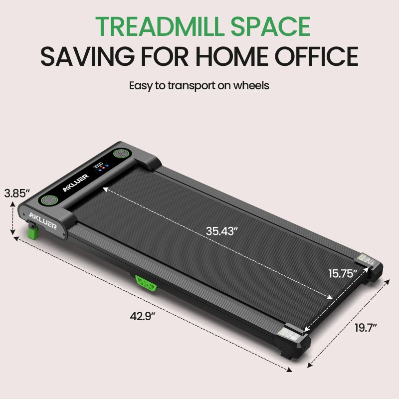 AKLUER Compact Walking Pad LED Screen Quiet Motor Space Saving