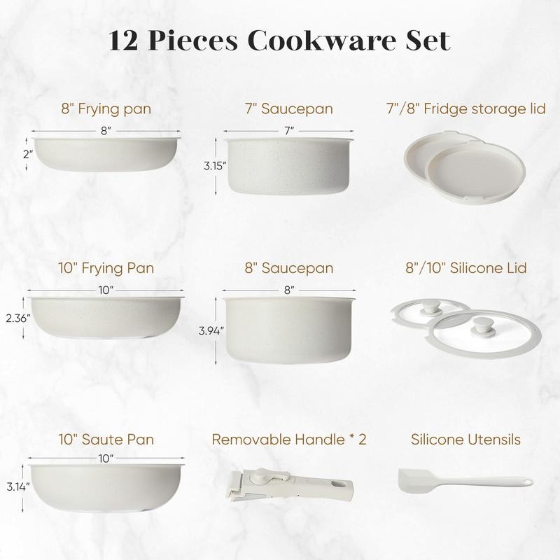 【Black Friday】12 Pcs Pots and Pans Set Nonstick - Kitchen