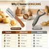 MultiFunctional Vegetable Peeler, Non-Slip Wooden Handle with Sharp Stainless Steel