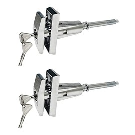 Dixie Narco T-Handle Replacement Whole Set Assembled with High Security Lock (Chrome Pack of 2, Assembled w/High Security Plug Lock)