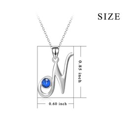 WINNICACA Initial Necklaces for Women Sterling Silver Letter Pendant Necklaces with Birthstone Letter A-Z Initial Jewelry Gifts for Women Her Daughter Lover Birthday Gifts, Metal, Crystal