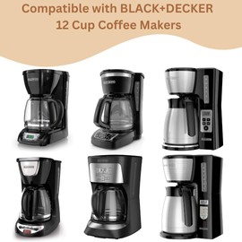 Zamada Disposable Paper Filters for BLACK+DECKER 12 Cup Coffee Makers - Brew up to 12 Cups of Coffee (100 Pack)