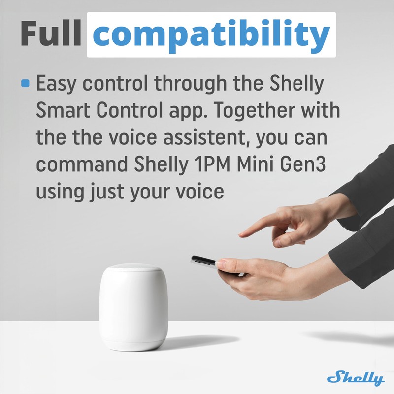 Shelly 1PM Mini Gen3 | WiFi Smart Switch Relay, 1