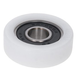 Yinpecly 6000RS Plastic Roller Idler Bearing 0.39 x 1.38inch Sliding Door Pulley Nylon 0.39" x 1.38" x 0.43"(IDxODxT) Flat Pulley Wheel for Furniture, Hardware Accessories, Mobile Door White 2Pcs