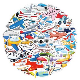 60 PCS Stickers for Vehicle Plane Water Bottle| Waterproof Sticker for Laptop Skateboard Phone Car Decals for Adults Decor (Plane Stickers)