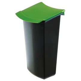 HAN 1843-05, MONDO waste insert with lid. Trendy and practical, ideal for waste separation, 3 litres, black-green