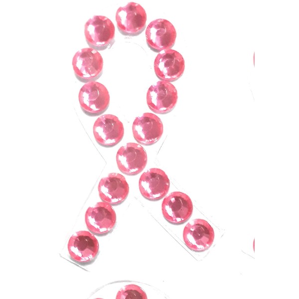 Pink Breast Cancer Gem Stickers 16 Count