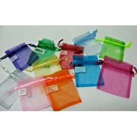 LOT 30 sheer organza mesh drawstring GIFT bags  * 2x3 SMALL