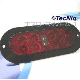TecNiq Inc.  Red STT 6" Oval Stop Tail Turn & Reverse Light 10 LED AMP connect USA TecNiq