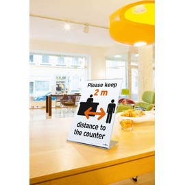Durable Acrylic Table Display Stand - L-Shape Sign Holder for Clear Signage - Easy To Use- A4 Transparent Document Holder - Pack of 1