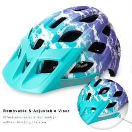 SIFVO Kids Bike Helmet Kids Helmet Age 6 + Boys and Girls Bike Helmet with Cool Visor, Bike Helmets for Kids, Kids' Helmets Youth Bike Helmet Adjustable & Lightweight（52-58cm)