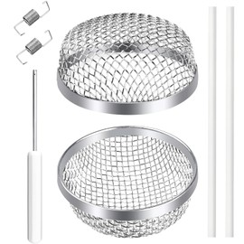 2 Pack RV Furnace Vent Screen Cover, 2.8 Inch RV Bug Screensfor Heater Vents Cover with Installation Tool, 2.8 X 1.3 Inch, Stainless Steel