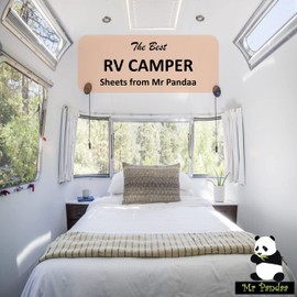 RV Camper King 72" X 80" Sheet Set 400 Thread-Count [4 PC] RV-Sheets 100% Egyptian Soft Cotton - 15" Deep Pockets - Made for RV, Camper, Boat & Motorhomes, Soft-Luxury-Breathable - Golden Solid