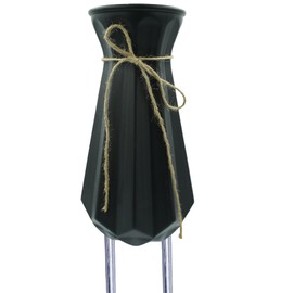 Cemetery Vases for Grave-Durable Plastic Grave Vases Flower Holder with Metal Spikes Bow Decor for Cemetery Headstones, Outdoor Grave Decorations for Memorial Gifts for Loss of Loved One - Balck