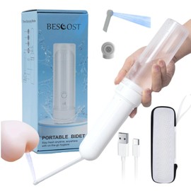 Portable Bidet for Travel | Electric High Pressure Travel Bidet for Men & Women | 280 ML/Min Flow | IPX7 Waterproof | USB-C Rechargeable Battery | Carry Case