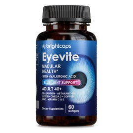EYEVITE - Eye Health Supplement* with Lutein, Zeaxanthin, Astaxanthin, Hyaluronic Acid, Omega 3 + Vitamins C & E, Zinc, Copper, which Helps Support Normal Vision - 60 Count - Made in USA