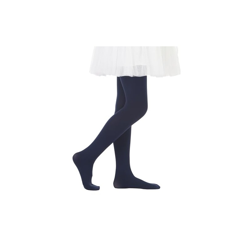Paralinda Girls Semi-Opaque Tights 50 Den (6-8, Navy Blue)