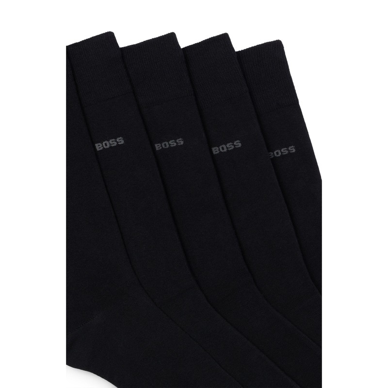 BOSS Men's Business Socks, Soft Cotton, Pack of 5, Black,