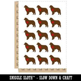 Australian Shepherd Dog Aussie with Heart Temporary Tattoo Water Resistant Fake Body Art Set Collection - 15 2" Tattoos (1 Sheet)