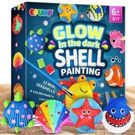 EPUMP Sea Shell Painting Kit for Kids - Glow in the Dark Beach Toys and Summer Crafts, Arts and Crafts Kit Creative DIY Indoor Outdoor Activity Toy Birthday Gift for Boys Girls Age 6 7 8 9 10 11 12+