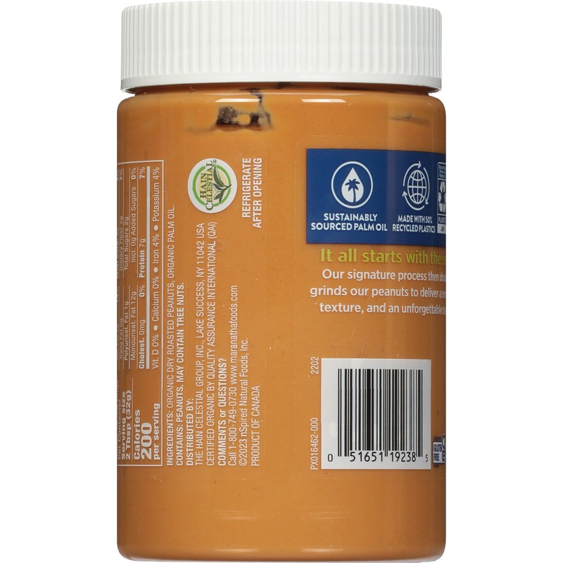 MaraNatha Organic Creamy Peanut Butter Spread, No Stir, Natural, No