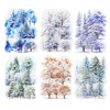 MiyouLuna 120 Pcs Winter Scenery PET Stickers Set, Snowy Tree