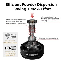 MHW-3BOMBER WDT Tool Espresso 54mm for Breville, Espresso Distribution Tool with Magnetic Base for Barista, Adjustable Depth Needle Distributor Tool, Coffee Stirrer Tools, YU Series Cyclone T5959-OS